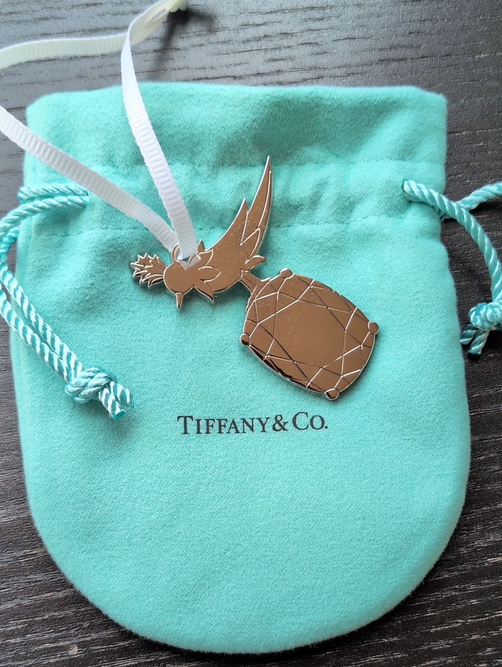 Tiffany & Co. Kids Blue Drawstring Pouch with Gold Charm Set